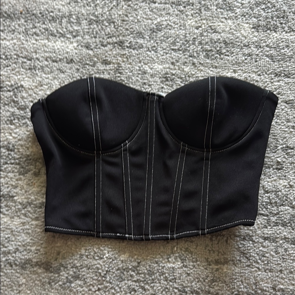 Elegant Black Bustier Top